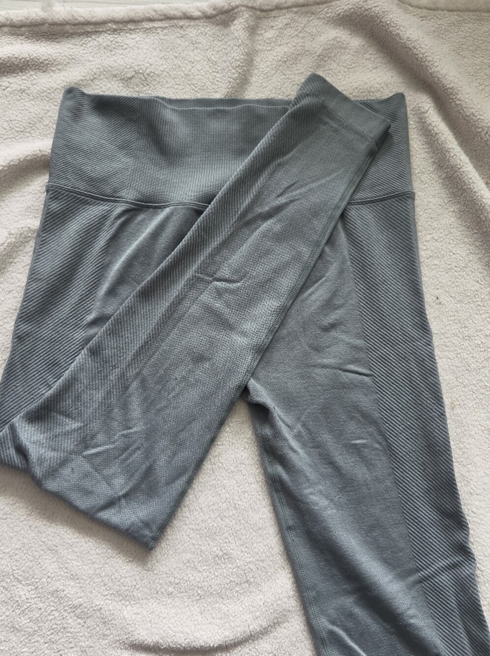 ●3 FOR $20● ACX High Waisted Seamless Leggings With Side Ribbing In Sage Green